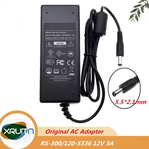 Genuine JINHUASHENG 12V 3A RS-300/120-S336 RS-300/120-S325 RS-03/12-S335 AC Adapter Charger Power Su