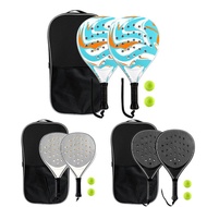 Racket Padel Paddles Set of 2 with 4 Padel Balls & Carry Bag Racket