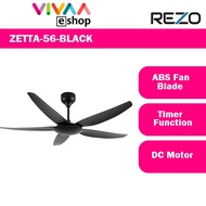 Rezo 12 Speed ZETTA 56/5B DC Motor Ceiling Fan 56 inch with Remote Control Baby Fan (Black)