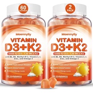Vitamin D3 K2 Gummies for Adults - Vitamin D3 5000IU + K2 (MK-7) 120mcg - Sugar-Free D3 and K2 Suppl