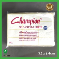 isi 10 lembar LABEL UNDANGAN CHAMPION NO 103