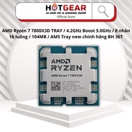 AMD Ryzen 7 7800X3D TRAY CPU / 4.2GHz Boost 5.0GHz / 8 cores 16 threads / 104MB / AM5 new genuine