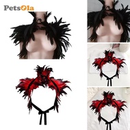 [PETSOLA] Women Men Feather Shrug Shawl Novelty Feather Shawl Wing Fashion Cape Party