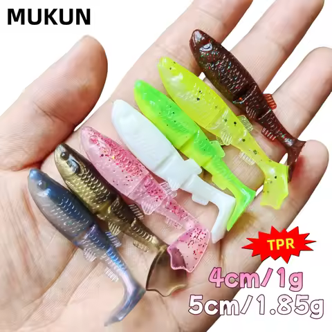 12pcs Fishing Lure 1G/1.85G T-tail Soft Bait Luya Fake Bait Soft Worm Soft Bait Single Tail Worm Fis