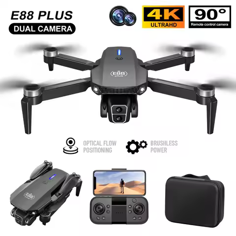 New E88 Plus WIFI FPV Drone Wide Angle HD 4K 1080P Camera Height Hold RC Foldable Quadcopter Dron He