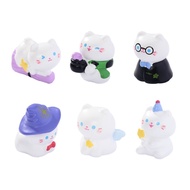 Yao 6Pcs Resin Cats Figurines Mini Cats Statues Microlandscape Ornament Toy