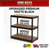 1BOSS 3 Tier MATTE BLACK Boltless Heavy Duty Rack Office File Home Storage Rak Hitam Dapur Besi 货架铁架