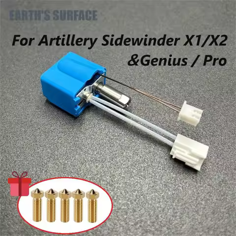 ES-3D Printer Parts Artillery Sidewinder X1/X2 Genius/Pro Upgraded Hotend Kit NTC100K Thermistor Hea