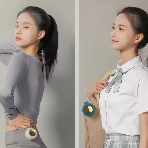 Waist-Mounted Bladeless Fan USB-C Rechargeable Electric Desktop Fan 360°Adjustable Strong Wind Blade