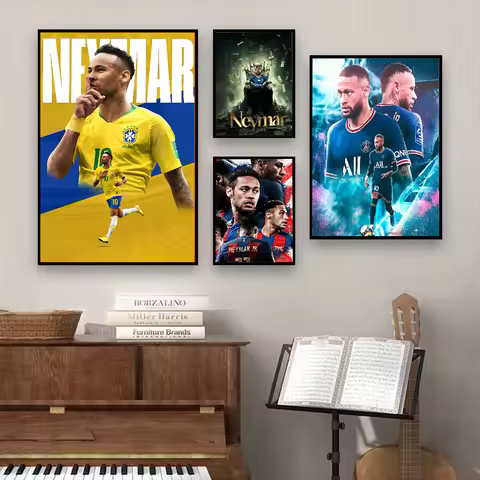 N-Neymar Football Star Poster Poster Prints Wall Sticker Painting Bedroom Living Room Decoration Off