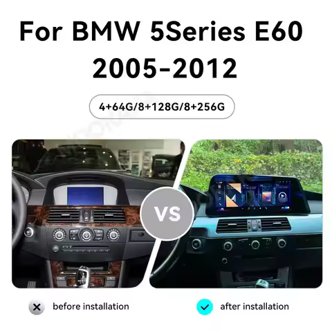 CarPlay 12.3'' Car Radio For BMW 5 Series E60 2005-2010 Android 13 Auto Screen Multimedia Player GPS