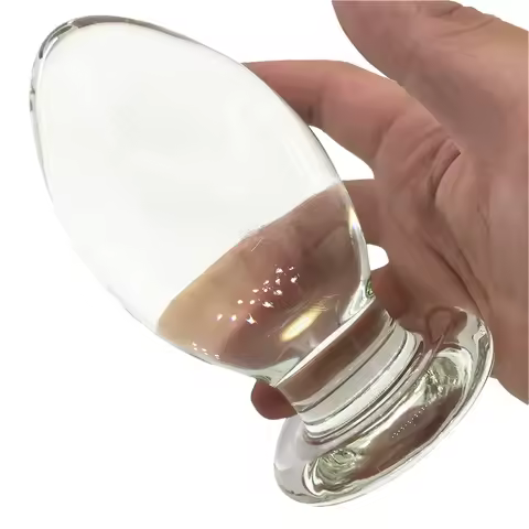 Huge Glass Anal Plug Oval Big Anal Ball Prostate Massage Dilatador Anal Expander Glass Butt Plug Lar