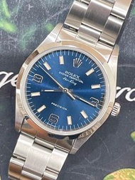 🌈🌈新返貨啦🌈🌈Vintage Rolex Air King 14000 連原裝78350板帶💙💙光圈 藍色369面 34mm 淨錶 💙💙狀態一流👍🏻👍🏻KCB521(旺角店）