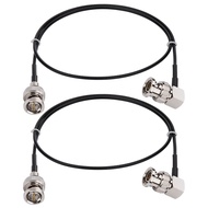 CAPChang SDI Cable 2 Pack BNC Cable 2FT/24inch Black RG179 Jumper Cable BNC Male to Right Angle BNC
