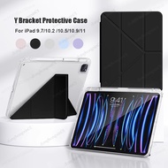 Pencil Holder Case for iPad Pro 11 2022 iPad 10th Generation 10.2 9th 8th 7th 9.7 6th Gen Cover for iPad Air 5th 4th 10.9 Y Folding Back Clear Flip Case