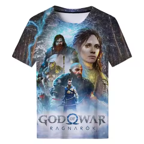 Summer Games God of War 3D Printed T-shirt Street Casual Men's and Women's Fashion Loose O-collar Ch