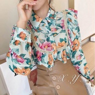 BISA COD / KEMEJA IMPORT WANITA LONA RUFFLE SHIRT / KEMEJA WANITA KOREAN STYLE / KEMEJA WANITA IMPOR