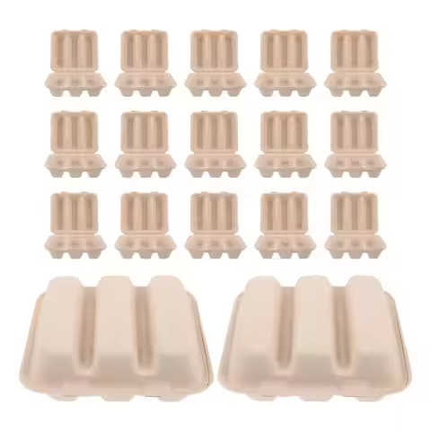 20Pcs Disposable Food Packaging Boxes Biodegradable Taco Tray Molded Fiber Taco Holder Portable Snac
