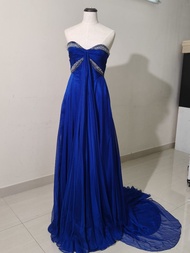 藍色晚禮服，附披肩晚裝 禮服 長裙