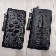 Men Wallet Crocodile Pattern Purse Men's High Capacity Clutch Bags Zipper cardholder pochette crocodile pattern men's wallet