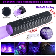 UV Flashlight 365nm UV light Rechargeable bright long-distance torch light 50000 mini torch light su