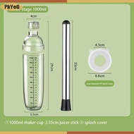PkYeG 500 700 1000ml PC nhựa Cocktail Shaker Martini tay Shaker cup với quy mô trà sữa rượu barware