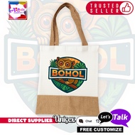 Bohol Philippines 2-Tone Jute Bag Graphic Premium Bohol Inspired design