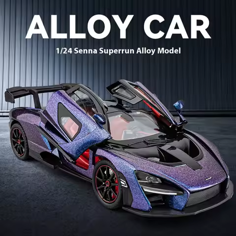 1:24 Mclaren Senna Super Sports Mini GT Alloy Diecast Model Vehicle Simulation Sound & Light Birthda
