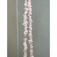 (A85) Pink Rose Quartz Chips 8mm to 10mm 38cm Incomplete Bracelet Necklace Loose Beads DIY 粉晶半成品手串手链