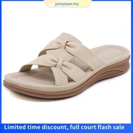 XES Ladies BSLCYS530 Plat Slide Wedge Sandals ( Beige/ Khaki )