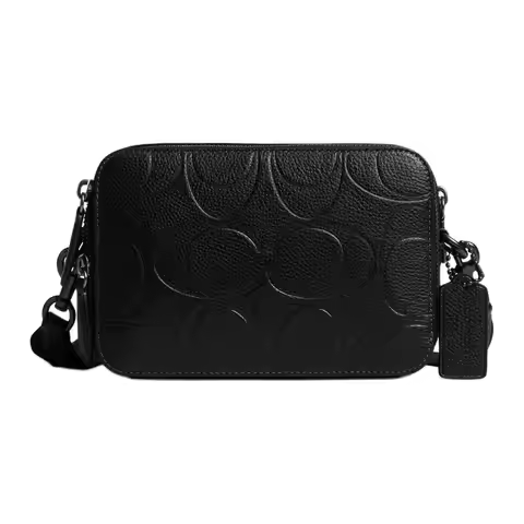 COACH Charter Cow Leather Shoulder Bag Small Men's Black CBG19-BLK