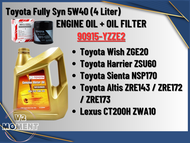Toyota Fully Synthetic SN/CF 5W40 Genuine Engine oil+FOC Toyota YZZA6 Oil Filter