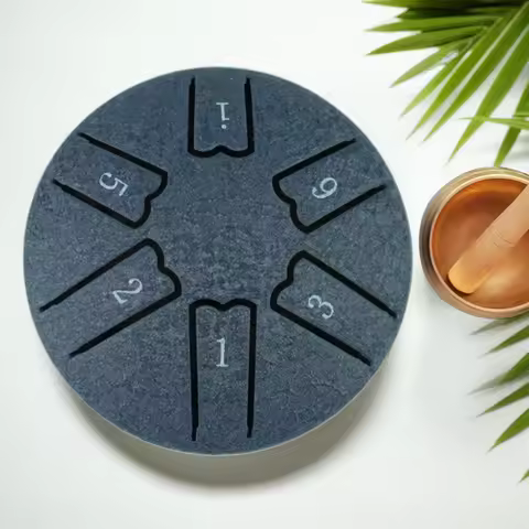 3 Inches 6 Notes Rain Drum for Outside Steel Tongue Drum Rain Chime Mini Handpan Drum for Yoga Medit