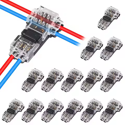 15Pcs T Type Wire Connector 2 Pin Automotive Wire Splice Connector T Tap Wiring Connector Electrical