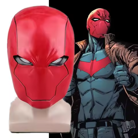 Anime Red Hood Jason Todd Robin Masks Cosplay Latex Mask Halloween Masquerade Party Carnival Prop