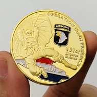 US 101 Air Force Parachute Gold-Plated Commemorative Medal Play Coin Embossed Gold Coin Embossed Com