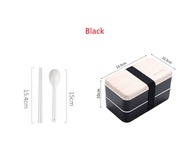 1200ml Microwave Double Layer Lunch Box Wooden Feeling Salad Bento Box BPA Free Portable Container B