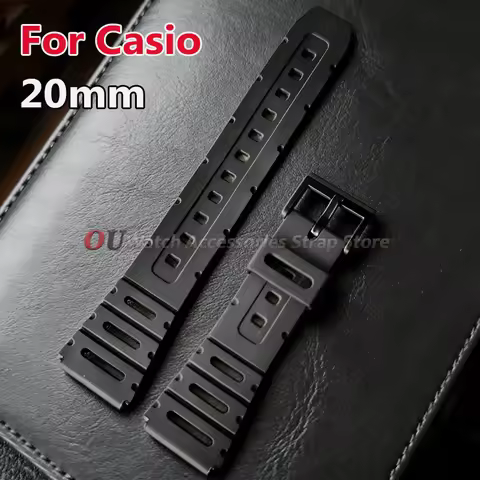 20mm Silicone Strap for Casio for W-720 W-722 W-741 WL-100 CA-53 CA-61 Watch Band Rubber Sport Soft 