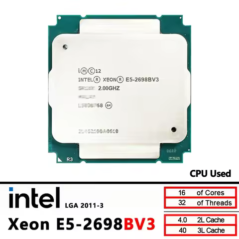 Intel Xeon Used E5 2698BV3 E5 2698B V3 CPU processor 2.0Ghz 16-Core LGA 2011-3