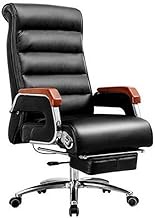 ZMHZP Office Chair, PU Leather Computer Chair Computer Chair, Ergonomic Rotating Home Reclining Luxury High Back Boss Seat - Black Height-adjustable Backrest With Armrests PC
