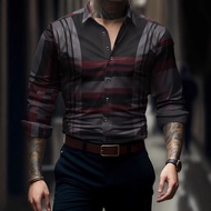 2025 Trendy Cross-Border Cool Fashion Retro Printed Shirt 3D Printed Printed Hawaiian Shirt Men Summ