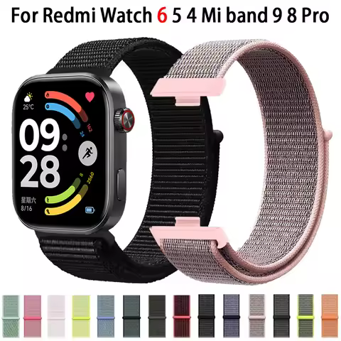 Original Nylon Braided Loop Strap for Redmi Watch 6 5 4 Sports Breathable Bracelet Wristband Xiaomi 