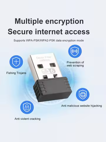 WIFI6 USB WIFI Network Card Free Drive 2.4GHz USB Dongle Wi-Fi Adapter 286.8Mbps 802.11b/g/n/ax for 