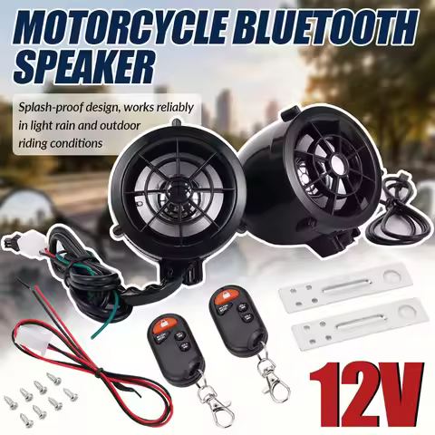 Motorcycle Bluetooth Speaker with Anti-Theft Alarm Waterproof FM Radio Speaker Riding Accessories 12
