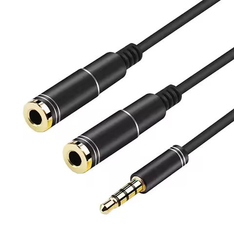 3.5mm Mic Y Mobile Audio Splitter Headphone Mic Aux Extension Cables Jack Splitter Adapter Aux Cable