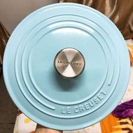 le creuset 22cm satin blue  圓形琺瑯鑄鐵鍋 亮藍色