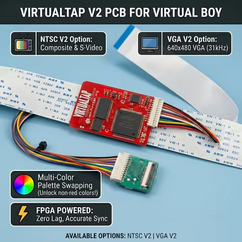 VirtualTap V2 PCB by Furrtek - Virtual Boy RGB / VGA / NTSC Video Upgrade