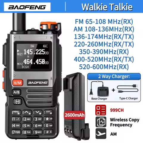 Baofeng UV-K61 Walkie Talkie Air Band Wireless Copy Frequency Type-C Full Band UHF VHF DTMF NOAA UV-