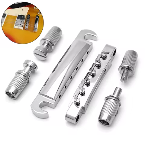 Guitar Tune-O-Matic Bridge and Tailpiece Roller Saddle Guitar Bridge Les Paul Guitar Gear Replacemen