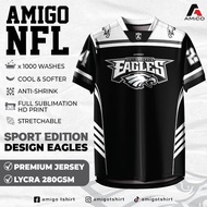AMIGO NFL Sublimation Microfiber Jersey tshirt Design Eagles baju jersi baju jersey Malaysia viral t